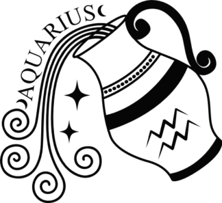 Aquarius sign Free SVG File for Members - water pouring from the pitcher, wall sticker