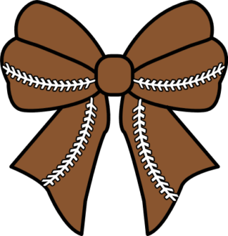 Baseball Bow Free SVG File for Members - Cute softball ribbon bow clipart image