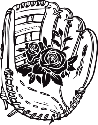 Floral Baseball Glove Free SVG File for Members - Catcher’s Mitt with Roses sticker