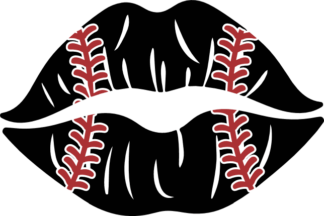 Baseball Lips Free SVG File for Members - sassy softball kiss clipart image