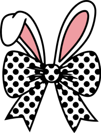 Cute Bunny Ears with Bow Free SVG File for Members - Easter clipart image