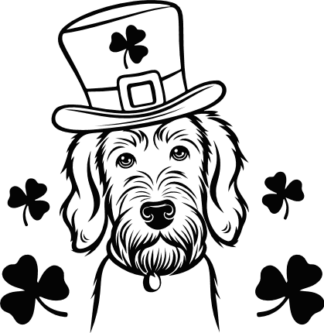 Lucky Dog with Leprechaun Hat Free SVG File for Members - St. Patrick’s dog vector image