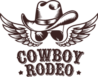 Cowboy Rodeo, hat and angel wings Free SVG File for Members - Western Tshirt Design