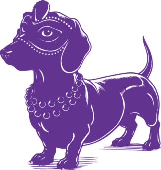 Dachshund with Masquerade mask Free SVG File for Members - Mardi Gras Dog vector image