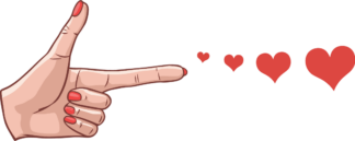 Finger Pointing Hearts Free SVG File for Members - Love Gesture Clipart