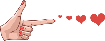 Finger Pointing Hearts Free SVG File for Members - Love Gesture Clipart