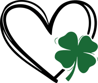 Doodle Heart with Clover leaf Free SVG File for Members - St. Patrick’s Day clipart image