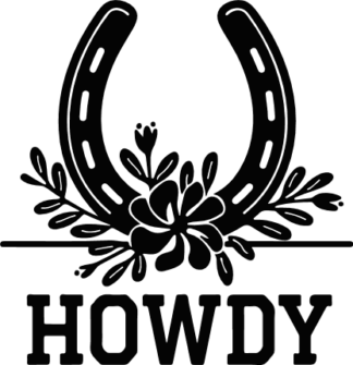 Howdy, Floral Horseshoe Free SVG File for Members - Western Tshirt Design