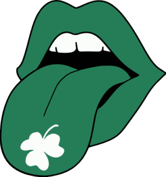 Shamrock Lips tongue out Free SVG File for Members - Sassy St. Patrick’s clipart