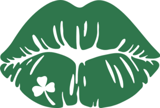Shamrock Lips Print Free SVG File for Members - St. Patrick’s clover lips kiss clipart