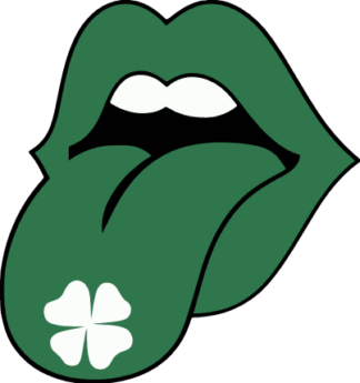 Lips tongue out with clover Free SVG File for Members - Sassy St. Patrick’s clipart