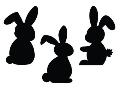 Easter Bunny silhouette Free SVG File bundle - Cute Rabbit clipart image