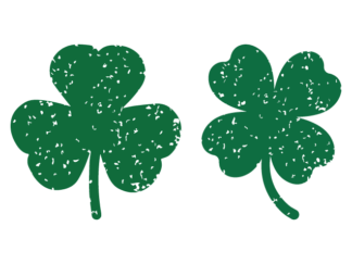 Distressed Clover leaf, shamrock Free SVG File - St. Patrick’s Day clipart