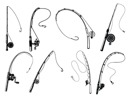 Fishing Rod Free SVG File Bundle for Members – Fishing clipart image