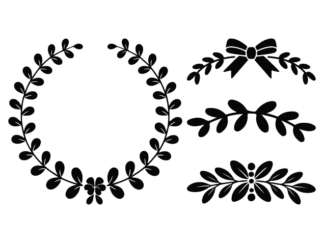 Circular leafy wreath Free SVG File Bundle for Members – Decorative clipart