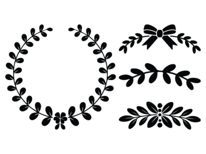 Circular leafy wreath Free SVG File Bundle for Members – Decorative clipart