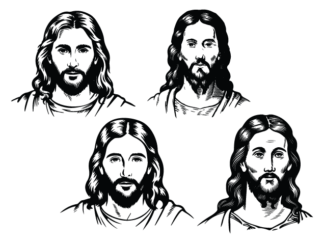 Jesus face Free SVG File Bundle for Members – spiritual vector image