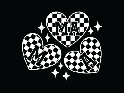 Mama, checkered pattern hearts Free SVG File for Members – mother's day card design
