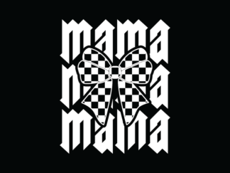 Mama, echo text, ribbon bow design Free SVG File for Members – Mother's Day gift