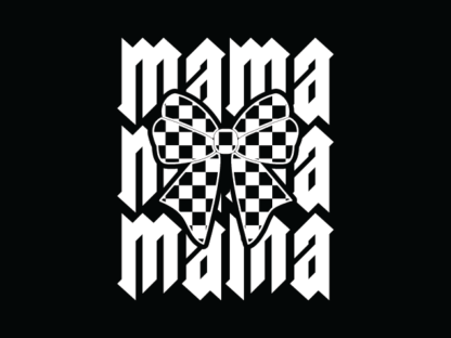 Mama, echo text, ribbon bow design Free SVG File for Members – Mother's Day gift