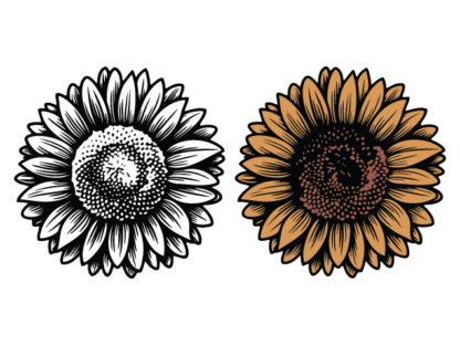 Vintage Sunflower free svg file for members, floral clipart image, decorative element