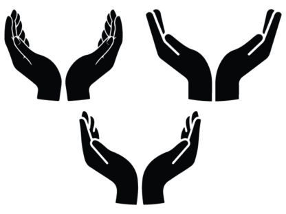 Cupped Hands silhouette Free SVG File Bundle for Members – uplifted hand clipart image