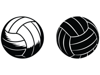 Volleyball ball silhouette Free SVG File for Members – sports clipart image