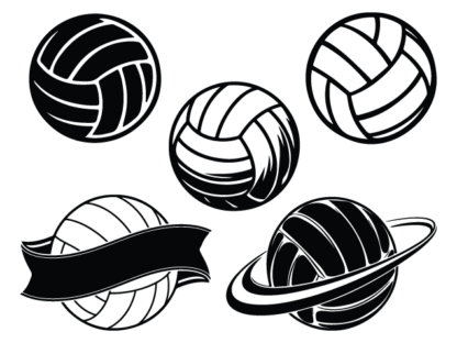 Volleyball ball with banner Free SVG File bundle for Members – sports clipart image