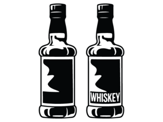 Classic Whiskey Bottle silhouette Free SVG File for Members - Vintage Liquor clipart image