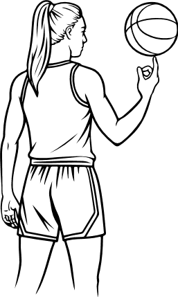 Basketball Girl Player back view Free SVG File for Members - Female Athlete clipart