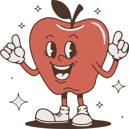 Smiling Apple Mascot Free SVG File for Members - Cute Animated Fruit Design