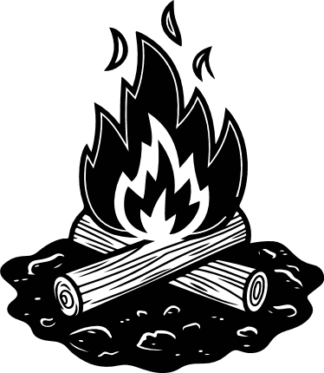 Bonfire silhouette Free SVG File for Members - campfire clipart image