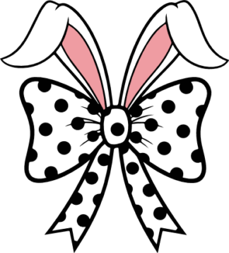 Bunny Ears with Polka Dot Bow Free SVG File for Members - Easter clipart image