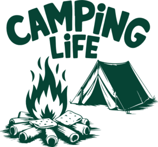 Camping Life Free SVG File for Members - campfire, tent, outdoor tshirt design