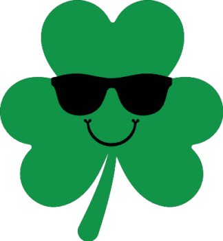 Shamrock smiley with sunglasses Free SVG File for Members - St. Patrick’s Day clipart image