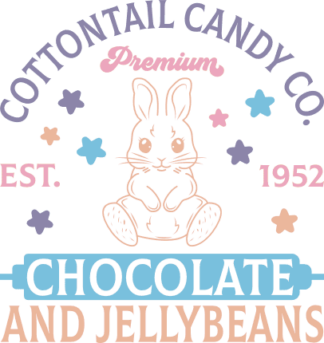 Cottontail Candy Co. Chocolate and jellybeans Free SVG File for Members - Easter Candy Sign