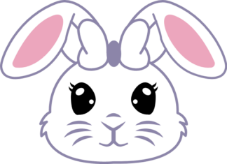 Cute Bunny Face Free SVG File for Members - Adorable Easter rabbit clipart image