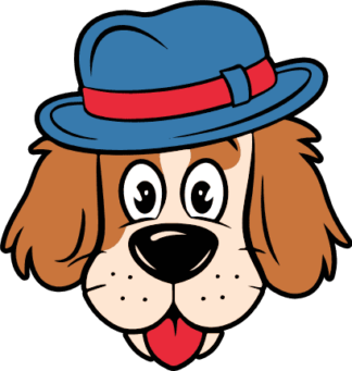 Dog Face with hat Free SVG File for Members - cute puppy clipart image
