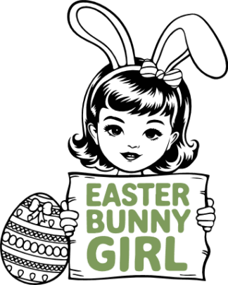 Easter Bunny Girl, Kid with Bunny Ears Free SVG File for Members – tshirt design