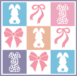 Easter Bunny and Coquette Bow Free SVG File for Members - Easter Tshirt Design