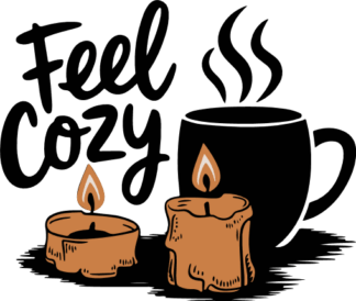 Feel Cozy Free SVG File for Members – melting candles, mug or cup design