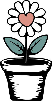 Heart Flower in a flowerpot Free SVG File for Members - Gardening svg, flower clipart image