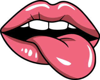 Playful Tongue Out Lips Free SVG File for Members - Sassy Lips clipart image