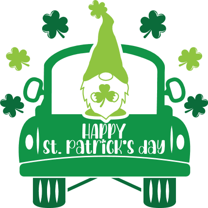 Happy St. Patrick’s Day Free SVG File for Members - Lucky Gnome and Truck, tshirt design