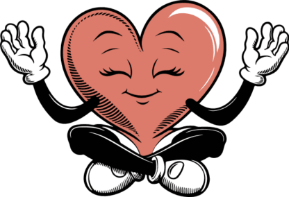 Adorable Meditating Heart Cartoon Character Free SVG File for Members - heart sticker