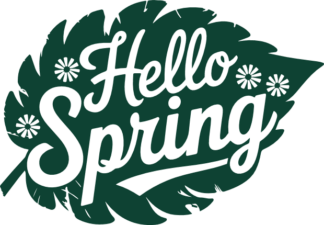 Hello Spring sign Free SVG File for Members – Leafy wall decor