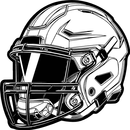 American football helmet side view silhouette - free svg file for members, clipart image