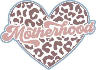 Motherhood, heart with leopard print Free SVG File for Members - tshirt design