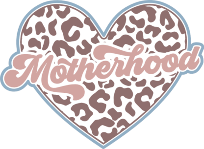 Motherhood, heart with leopard print Free SVG File for Members - tshirt design