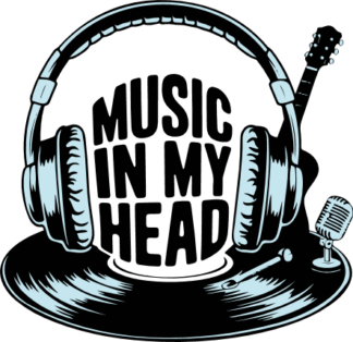 Music in My Head, Headphones, musical instrument Free SVG File for Members - tshirt design